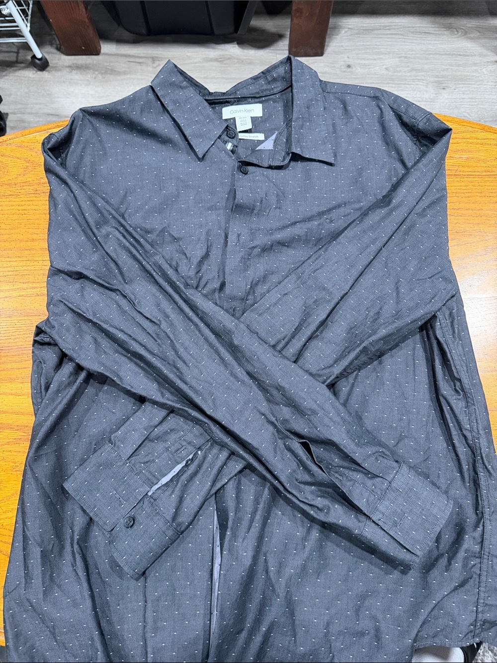 Calvin Klein Charcoal Gray Microdot Shirt Jacket